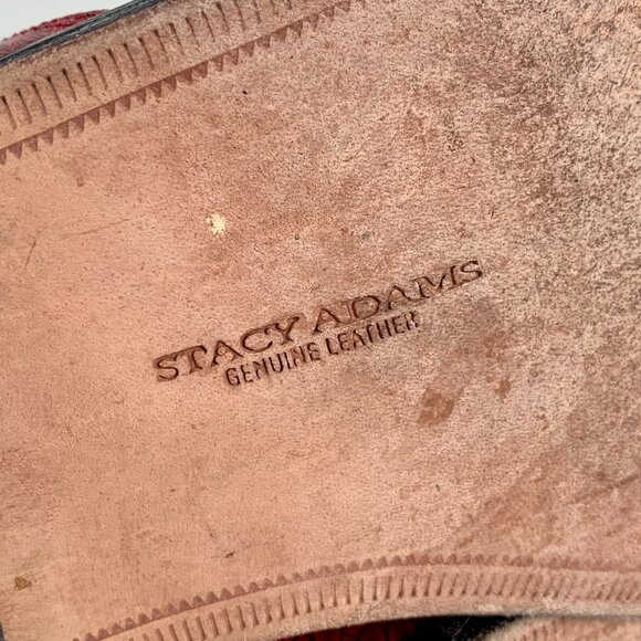 Stacy Adams Mens 9M Palladin Red Lizard Print Leather Oxford Dress Shoes - Picture 9 of 12